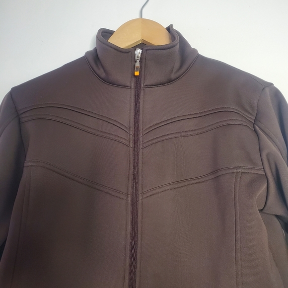 Lucy Women Track Jacket Size Large Brown Athletic Activewear Performance Neutral - Picture 3 of 13